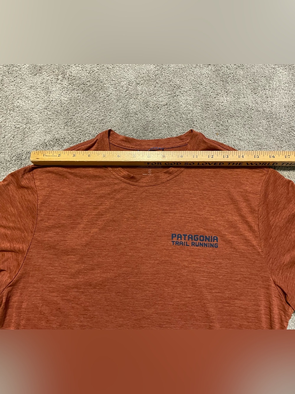Patagonia Short Sleeve Trail Tee in Rust Orange - Picture 8 of 14